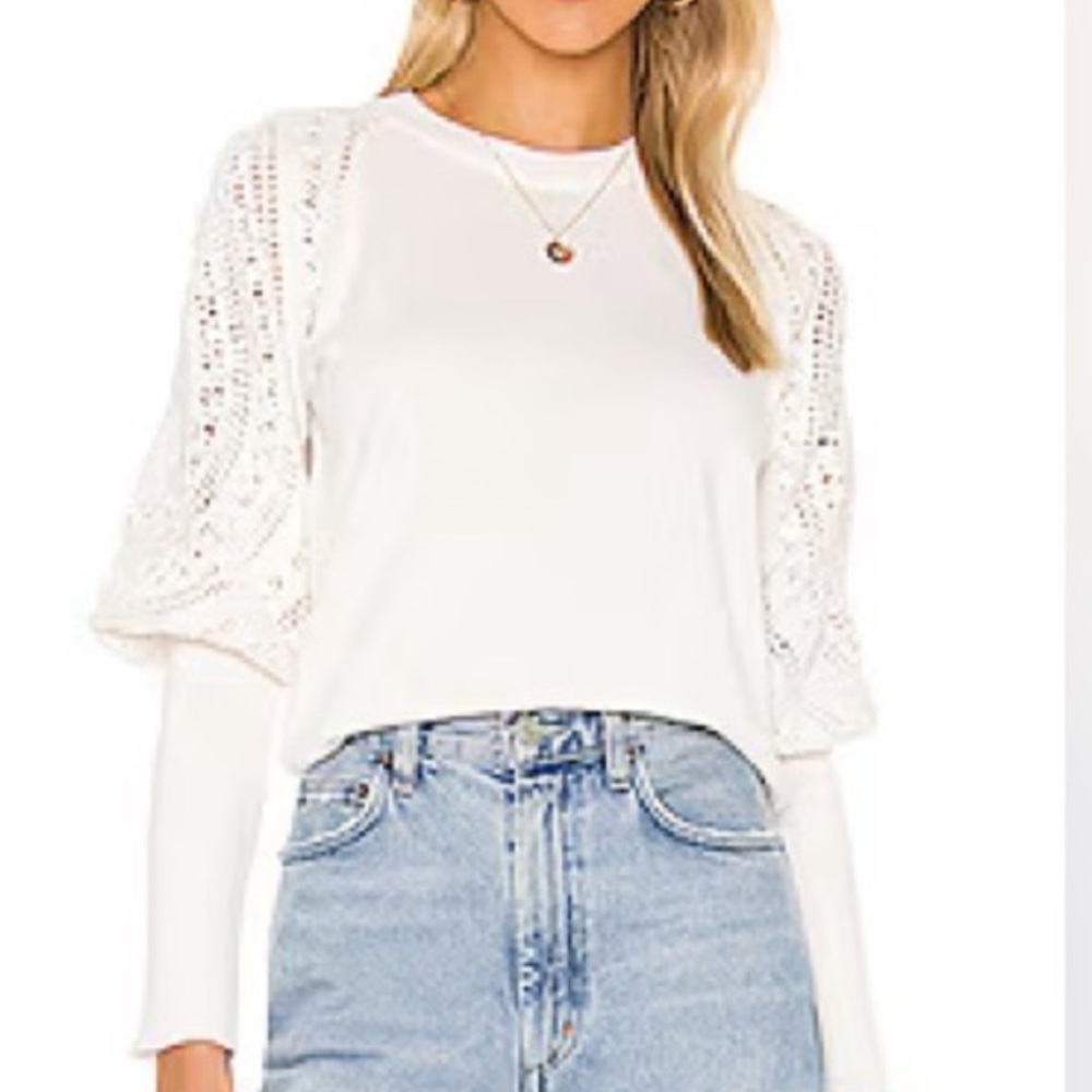 SAYLOR Johana White Crew Neck Sweater